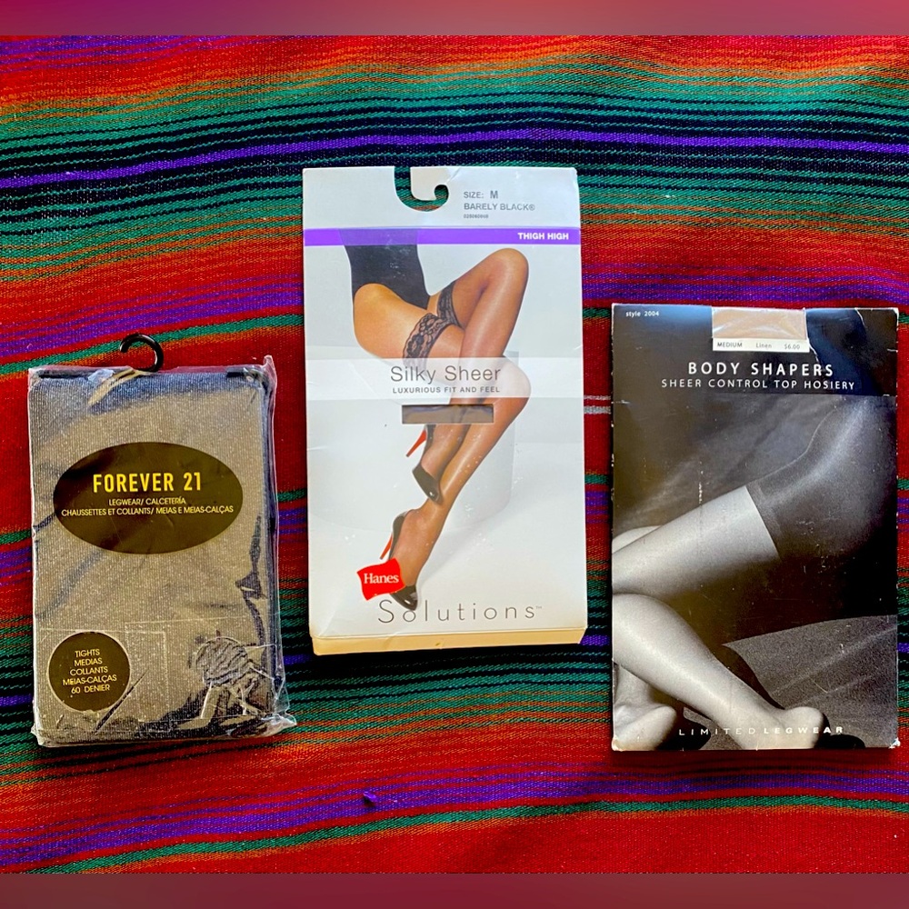 3 Pair of New Tights, Hosiery, stockings, body shapers, Legwear. Small/Medium.